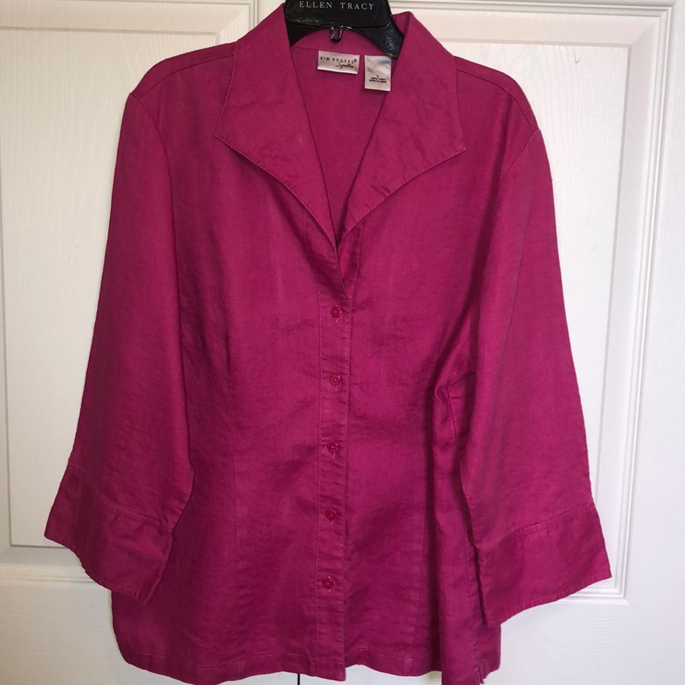 Pink linen blouse